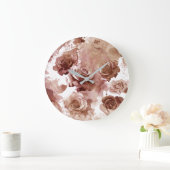 水彩バラ3 ラージ壁時計 (ホーム)