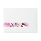 水彩バラ4 ラップアラウンド宛名ラベル (正面)