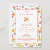 水彩バラ80誕生日カードシャワー 招待状 (正面)