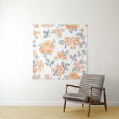 水彩バラ：インク白の背景 タペストリー (インサイチュ)