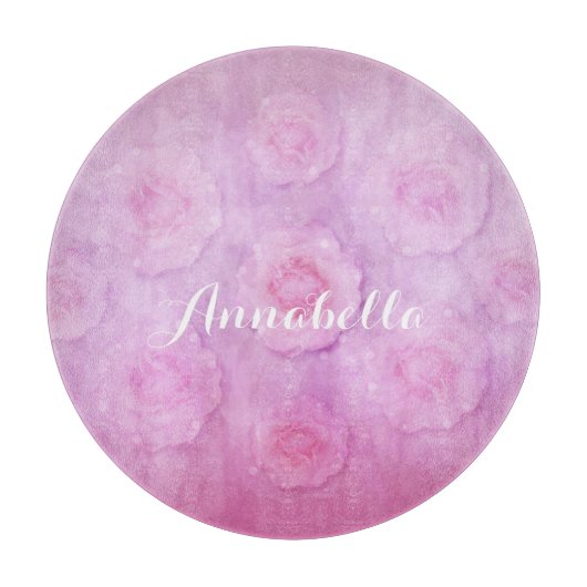 水彩バラ カッティングボード (正面)