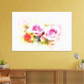水彩バラ キャンバスプリント (インサイチュ (リビング))