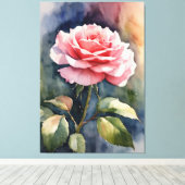 水彩バラ キャンバスプリント (インサイチュ (ウッドフロア))