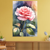 水彩バラ キャンバスプリント (インサイチュ (リビング))