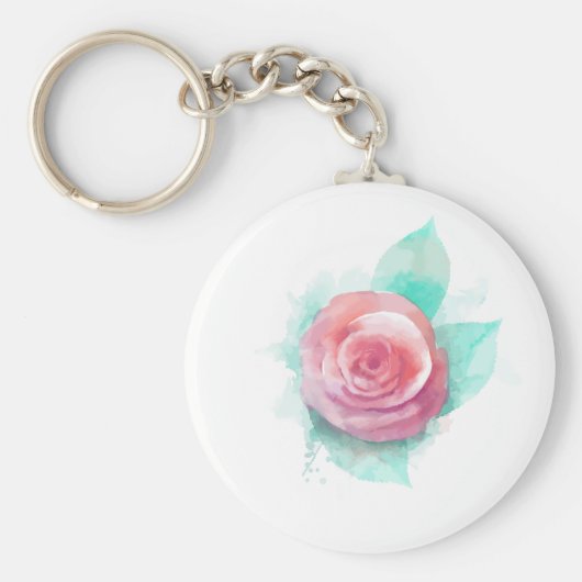 水彩バラ キーホルダー (正面)