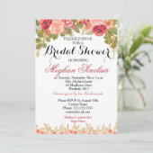 水彩バラ&グリッターブライダルシャワー招待状 招待状 (スタンド正面)