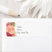 水彩バラ&グリッター結婚住所 シール (インサイチュ)