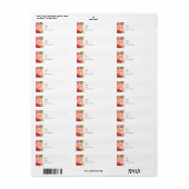 水彩バラ&グリッター結婚住所 シール (フルシート)