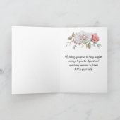 水彩バラ、ケシ、ワイルドフラワー悔やみや弔慰 | カード (内部)