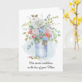 水彩バラ、ケシ、ワイルドフラワー悔やみや弔慰 | カード (黄色い花)