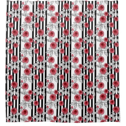 水彩バラ シャワーカーテン (正面)