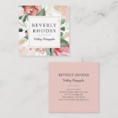 水彩バラ スクエア名刺 (正面/裏面)