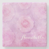 水彩バラ ストーンコースター (正面)