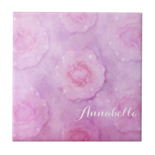 水彩バラ タイル (正面)