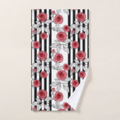 水彩バラ バスタオルセット (ハンドタオル)