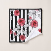 水彩バラ バスタオルセット (ウォッシュタオル)