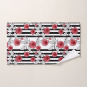 水彩バラ バスタオルセット (ハンドタオル)