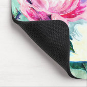 水彩バラ&バタフライ感動的引用文 マウスパッド (コーナー)