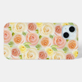 水彩バラ パターン（の模様が）ある Case-Mate iPhoneケース (裏面 (横))