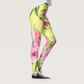 水彩バラ（ピンクと黄色の赤） レギンス (右)