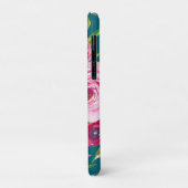 水彩バラ(ピンク)とクリームティール(緑がかった色) Case-Mate iPhoneケース (裏面/左)