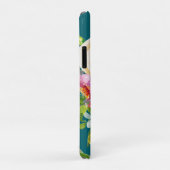 水彩バラ(ピンク)とクリームティール(緑がかった色) Case-Mate iPhoneケース (裏面/右)