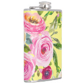 水彩バラ（ピンク）、クリーム（黄色） フラスク (右)