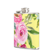 水彩バラ（ピンク）、クリーム（黄色） フラスク (左)