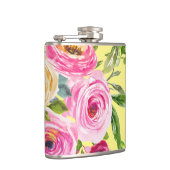 水彩バラ（ピンク）、クリーム（黄色） フラスク (右)