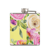 水彩バラ（ピンク）、クリーム（黄色） フラスク (裏面)