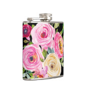 水彩バラ（ピンク）、クリーム（黒） フラスク (右)