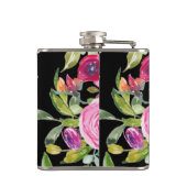 水彩バラ（ピンク）、クリーム（黒） フラスク (裏面)