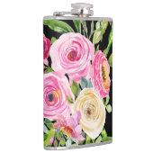 水彩バラ（ピンク）、クリーム（黒） フラスク (右)