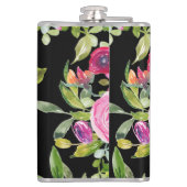 水彩バラ（ピンク）、クリーム（黒） フラスク (裏面)