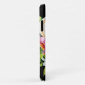 水彩バラ（ピンク）、クリーム（黒） Case-Mate iPhoneケース (裏面/右)