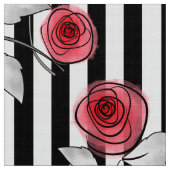 水彩バラ ファブリック (クローズアップ)