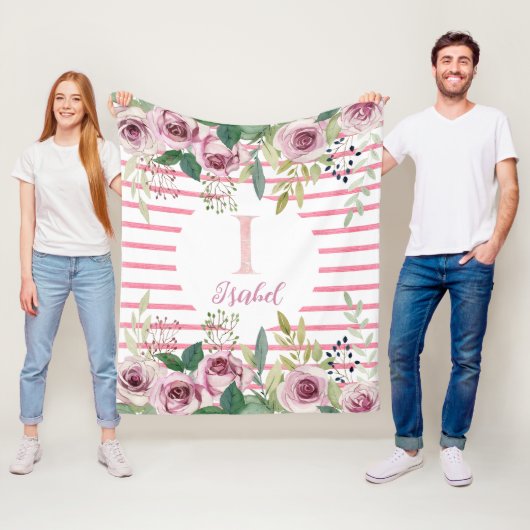 水彩バラ フリースブランケット (インサイチュ)