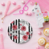 水彩バラ ペーパープレート (パーティー)