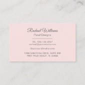 水彩バラ、ラベンダー、ピンクストライプ色 名刺 (裏面)