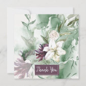 水彩バラ、リリー、マグノリア カード (正面)