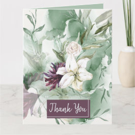 水彩バラ、リリー、マグノリア カード