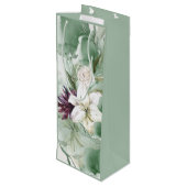 水彩バラ、リリー、マグノリア ワインギフトバッグ (裏面アングル)