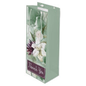 水彩バラ、リリー、マグノリア ワインギフトバッグ (正面アングル)