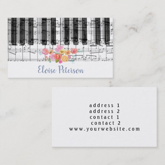 水彩バラ 名刺 (正面/裏面)