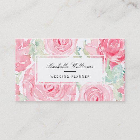 水彩バラ 名刺 (正面)