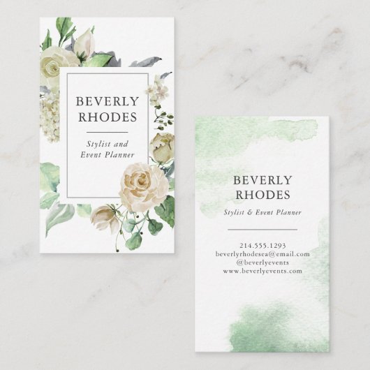 水彩バラ 名刺 (正面/裏面)