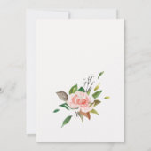 水彩バラ&葉フローラ結婚ズ セーブザデート (裏面)