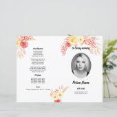 水彩バラ |葬儀プログラムテンプレート (スタンド正面)