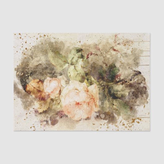 水彩バラ 薄葉紙 (正面)