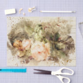 水彩バラ 薄葉紙 (クラフト)